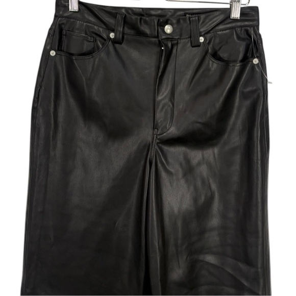 Blank NYC The Baxter High Waist Faux Leather Wide Straight Leg Pants Size 30 - Picture 4 of 9